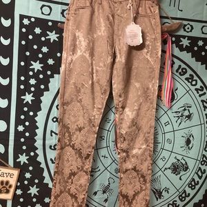 Gold Altar’d State Leggings BNWT Brocade Small Holiday Bohemian